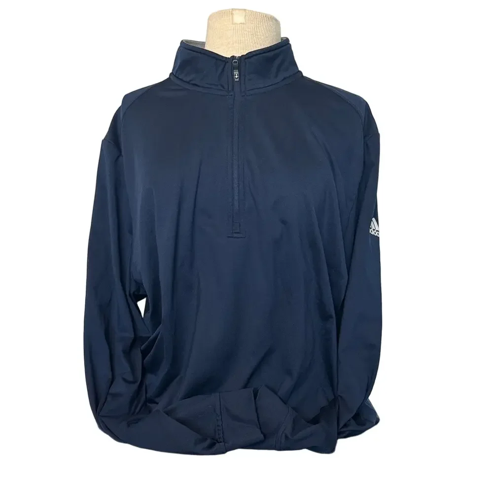 Adidas 1/4 Zip Golf Pullover Men’s XL Blue Performance Sweatshirt